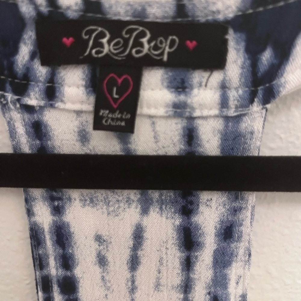 Bebop brand tie-dyed tank mini dress with colorful embroidered front. EUC - Picture 7 of 7
